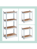 relaxdays Schwerlastregal in Braun/ Silber - (B)60 x (H)120 x (T)30 cm