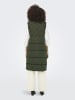 ONLY Lange Steppweste Winterjacke ohne Ärmel in Khaki