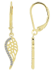 Adeliás Damen Ohrringe aus 925 Silber mit Zirkonia in gold