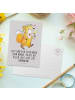 Mr. & Mrs. Panda Postkarte Fuchs Kommunion  mit Spruch in Grau Pastell
