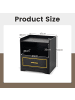 COSTWAY 2er Set Nachttisch mit LED 45x40x50cm in Schwarz