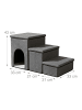 relaxdays Hundetreppe in Dunkelgrau - (B)75 x (H)43 x (T)33 cm