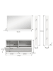 ebuy24 Garderobenmöbelset ProjektX (3-teilig) Weiß 130 x 37 cm