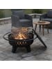 relaxdays Feuerschale in Schwarz - (H)65 x Ø 80,5 cm