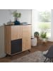 KADIMA DESIGN Highboard 110x125x40 cm MDF Sideboard in Eiche-Dekor / Schwarz,