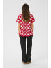 Cream Kurzarm-Bluse CRKip Regular fit in Red and birch crochet flower