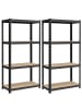 SONGMICS 2er-Set: Standregal Cozory in Schwarz Hellbraun - (B)80 x (H)160 x (T)40 cm