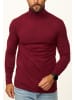 DAILY COTTON Rollkragenpullover - als Feinstrick Pulli in Slim Fit für Herren in Weinrot