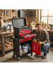 relaxdays Werkstattwagen in Schwarz/Rot - (B)59,5 x (H)104 x (T)28 cm