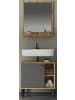 Furn.Design Badmöbel-Set 2-teilig grau, Evoke Eiche, Badkombination 60 cm