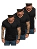 Amaci&Sons 3er-Pack T-Shirts 3. BELLEVUE in (3x Schwarz)