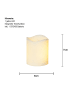 STAR Trading LED Outdoor-Kerze ,Flame Candle' in Weiß, Batterie + Timer, flackernd,