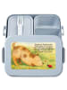 Mr. & Mrs. Panda Bento Box Hund Marienkäfer Design mit Spruch in Blau Pastell