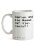 Mr. & Mrs. Panda Kaffeebecher Tanten sind wie Mamas,... mit Spruch in Weiß