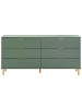 Beliani Kommode WALPOLE in Grün/Gold - (W) 158 x (H) 76 x (L) 40 cm