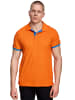 Rusty Neal Kontrast Polo Pique Shirt Regular Fit in Orange / Blau