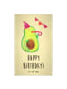 Mr. & Mrs. Panda Handtuch Avocado Geburtstag mit Spruch in Gelb Pastell
