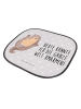 Mr. & Mrs. Panda Sonnenschutz Auto Otter Umarmen mit Spruch in Grau Pastell