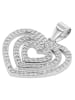 Adeliás Damen Anhänger – Herz Herzanhänger aus 925 Silber mit Zirkonia in silber