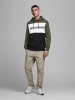 Jack & Jones Warmer Logo Print Hoodie Sweater Pullover JJELOGO in Grün