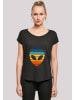 F4NT4STIC Long Cut T-Shirt Alien Sonnenuntergang Retro in schwarz