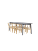 ebuy24 Essgruppe Ellis (7-teilig) Schwarz 85 x 230 cm