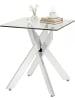 COSTWAY Beistelltisch aus Glas 50 x 50 x 57 cm in Silber