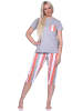NORMANN Pyjama Schlafanzug T-Shirt Capri Hose und Design - 79887 in grau