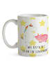 Mr. & Mrs. Panda Teetasse Einhorn Schwein mit Spruch in Weiß