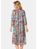 GOLDNER Kurzgröße:  Druckkleid aus fließendem Material in koralle / grün / gemustert