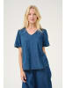 CULTURE Kurzarm-Bluse CUlivie Relaxed fit in Dark Blue Wash