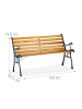 relaxdays Gartenbank in Natur - (B)126 x (H)73,5 x (T)52,5 cm