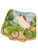 Mr. & Mrs. Panda Ofenlappen Einhorn Radfahrer Design ohne Spruch in Weiß
