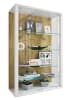 VCM  Wandvitrine Hängevitrine Glasvitrine Glas Udina L in Weiß / Honig-Eiche