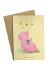 Mr. & Mrs. Panda Grußkarte Schwein Glück ohne Spruch in Gelb Pastell