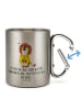 Mr. & Mrs. Panda Teetasse Löwe Astrologie mit Spruch in Silber