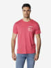 KOROSHI Crew t-shirt baumwolle druck-emb in pink