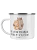 Mr. & Mrs. Panda Camping Emaille Tasse Verlobung Glaube mit Spruch in Weiß