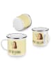 Mr. & Mrs. Panda Kaffeebecher Igel Blumen mit Spruch in Gelb Pastell