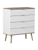 Beliani Kommode WALPI in Weiß/Braun - (W) 79 x (H) 93 x (L) 40 cm