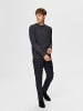 SELECTED HOMME Einfarbiger Pullover Basic Rundhals Long Sleeve Shirt SLHBERG in Dunkelgrau