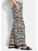 GOLDNER Viskosehose mit Bicolor-Druck in stein / schwarz / gemustert