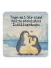 Mr. & Mrs. Panda Tischuntersetzer Pinguin umarmen Design mit Spruch in Weiß