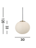 Licht-Erlebnisse Pendelleuchte (B)30 x (L)30 x (T)120 cm in Messing Weiß