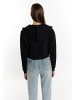 myMo Damen Zip Hoodie Cropped in Schwarz