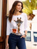 Sieh an! 3/4-Arm-Shirt in weiß-orange