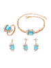 faina Women Jewelry Set in Rose Gold Turquoise