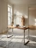 KADIMA DESIGN Konsolentisch GUNA Massivholz Konsole mit Metallbeinen in Akazie
