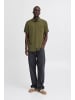 BLEND Kurzarmhemd Knopfleiste Brusttasche Casual in Olive