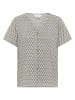 usha WHITE LABEL Damen Blusenshirt in Wollweiss Schwarz